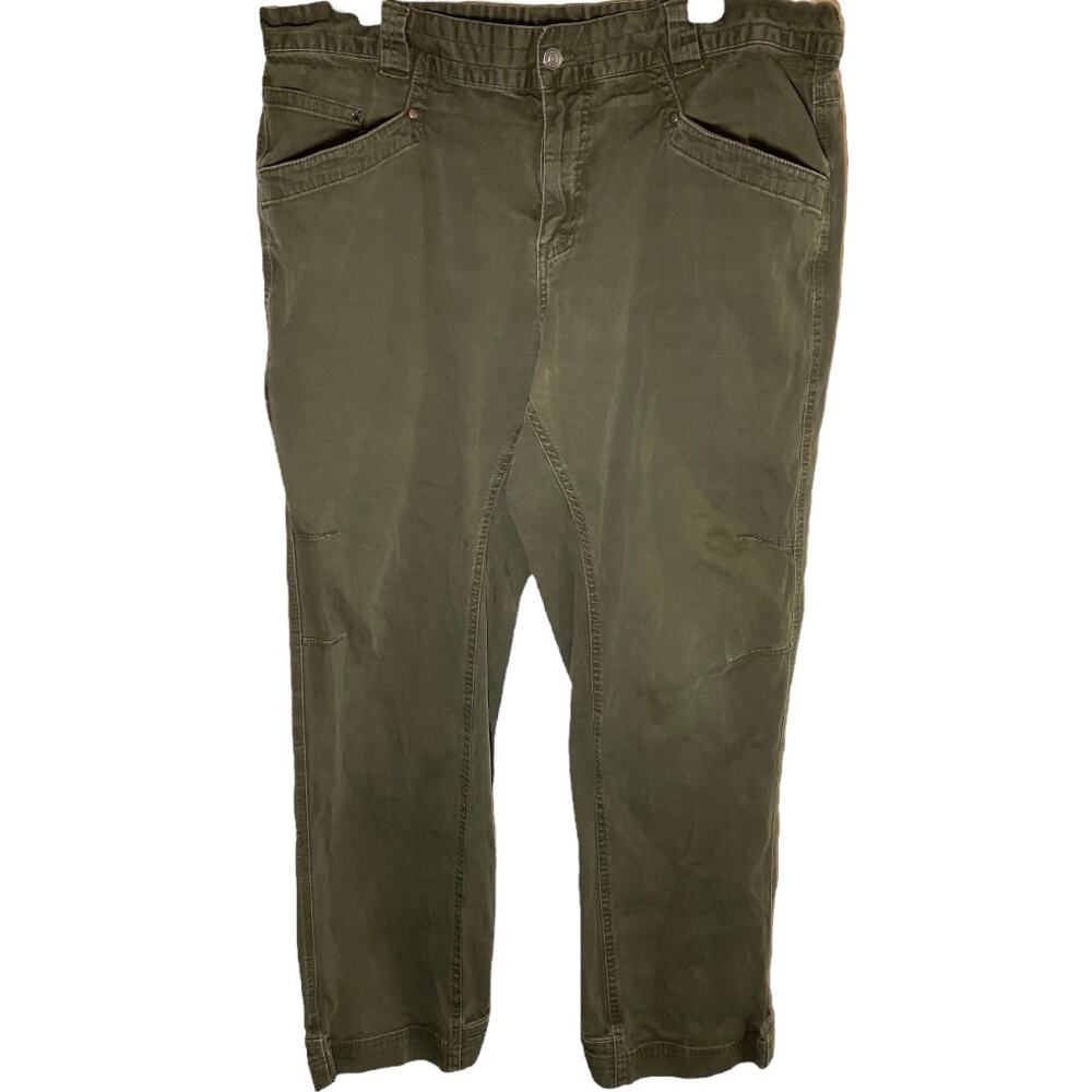 Royal Robbins Cargo Jeans Stretch Waist Straight Leg 5-Pocket Green 40"x32"